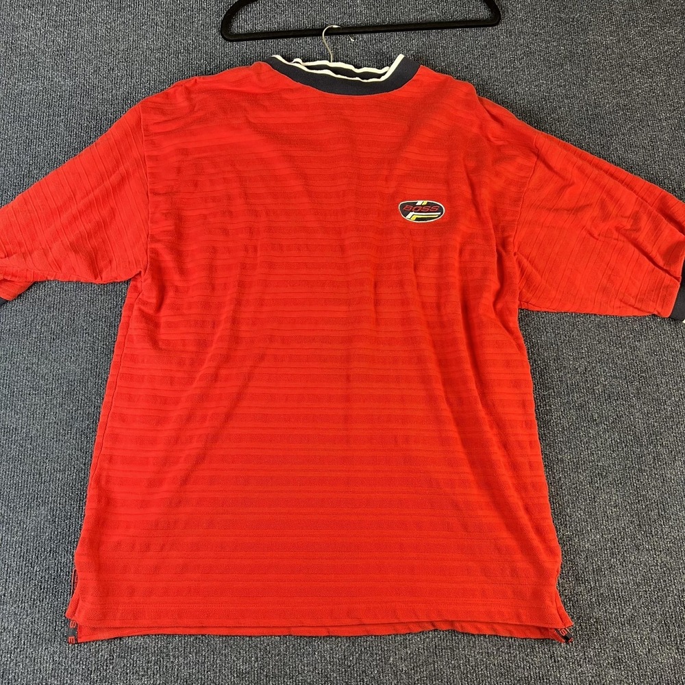 Y2K Boss By IG Design Shirt Mens 2XL Red Textured Knit Short Sleeve Casual Tee